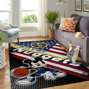 Mickey Mouse Disney Denver Nuggets NBA With Flag American Living Room Carpet Rug Home Decor