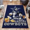 Mickey Mouse Vs Donald Vs Goofy Dallas Cowboys NFL Living Room Carpet Rug Home Decor