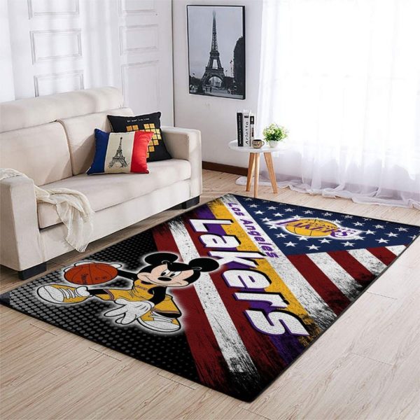Micky Mouse Disney Basketball Los Angeles Lakers NBA Rug Home Decor