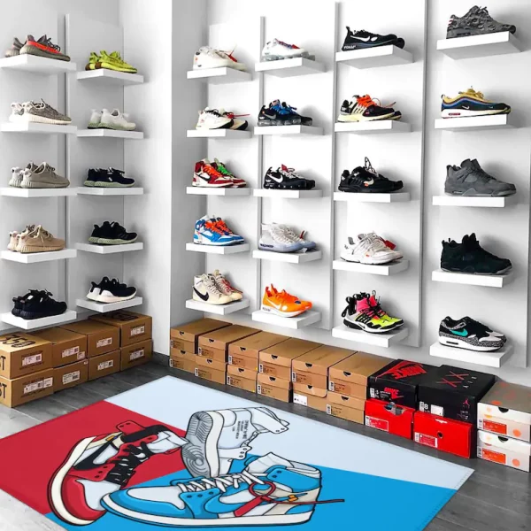 Multi Colour Trio Air Sneaker Rug Home Decor