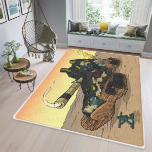 Nike Air Foamposite Pro Army Camo Sneaker Rug Home Decor