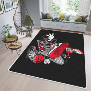 Nike Logo Graffiti Basketball Sneaker Rug Home Decor
