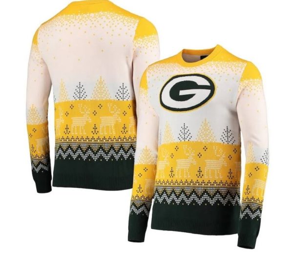 Packers White Big Logo Knit Christmas Ugly Sweater