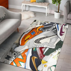 Pile Of Air Jordan Sneaker Rug Home Decor