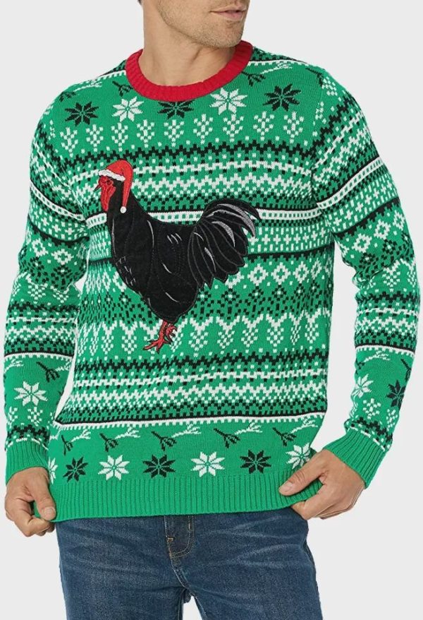 Rooster Chicken Christmas Ugly Sweater