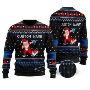 Santa Claus Dab Bowling Christmas Ugly Sweater