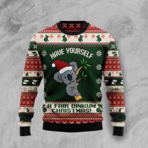Santa Koala Christmas Ugly Sweater