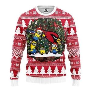 Santa Minion Arizona Cardinals Christmas Ugly Sweater