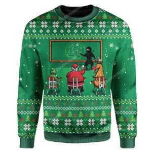 Santa Ninja School Christmas Ugly Sweater