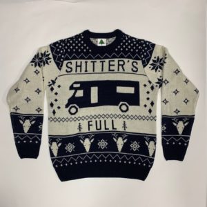 Shitters Full Car Navy Christmas Ugly Sweater