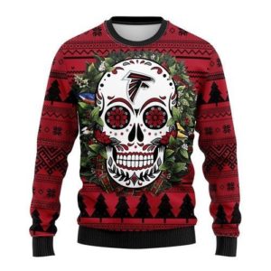 Skull Flower Arizona Cardinals Christmas Ugly Sweater