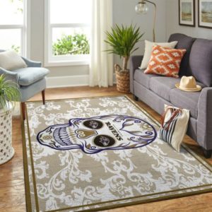 Skull Flower Calavera Baltimore Ravens NFL Living Room Carpet Rug Home Decor