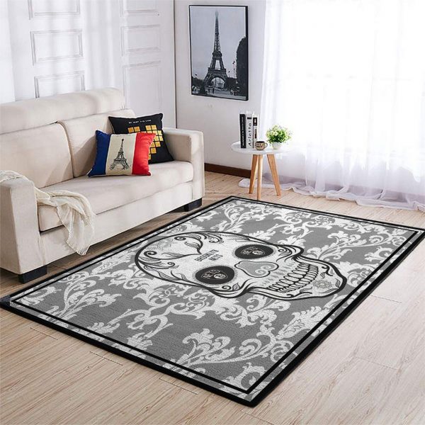 Skull Flower Calavera Brooklyn Nets NBA Living Room Carpet Rug Home Decor Skull Flower Calavera Brooklyn Nets NBA Living Room Carpet Rug Home Decor