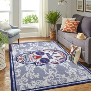 Skull Flower Calavera Buffalo Bills NFL Living Room Rug Floor Decor Home Decor