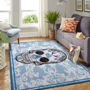 Skull Flower Calavera Carolina Panthers Living Room Carpet Rug Home Decor
