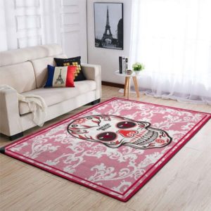 Skull Flower Calavera Chicago Bulls NBA Living Room Carpet Rug Home Decor