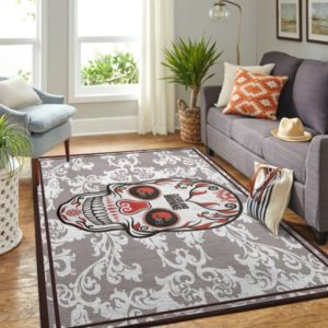 Skull Flower Calavera Cleveland Browns Living Room Carpet Rug Home Decor
