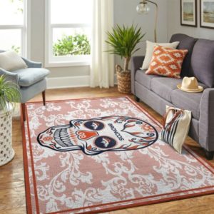 Skull Flower Calavera Denver Broncos Living Room Carpet Rug Home Decor