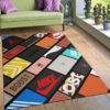 Sneakers Alphabet Yellow Area Rug Home Decor
