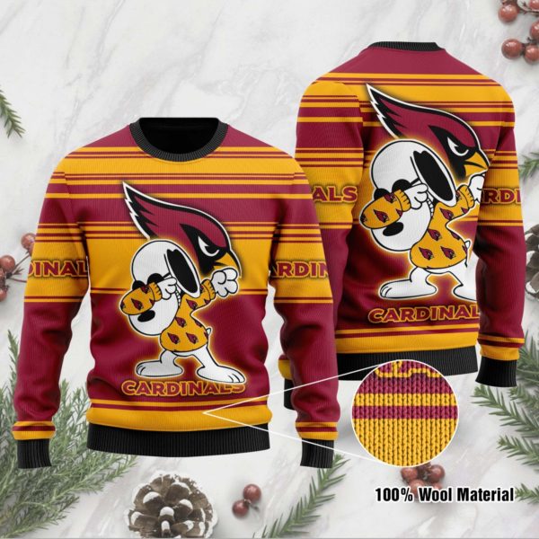 Snoopy Arizona Cardinals Christmas Ugly Sweater