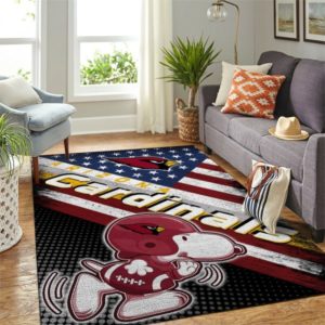 Snoopy Arizona Cardinals NFL Living Room Carpet Rug Home Decor