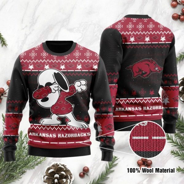 Snoopy Dab Arkansas Razorbacks NFL Christmas Ugly Sweater