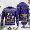 Snoopy Woodstock And Charlie Brown Baltimore Ravens Christmas Ugly Sweater