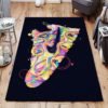 Nike Air Jordan Red And Blu Sneaker Rug Home Decor