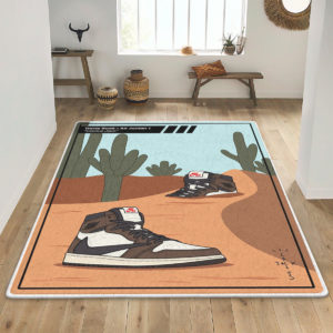 Travis Scott X Air Jordan 1 Cactus Jack Sneaker Rug Home Decor