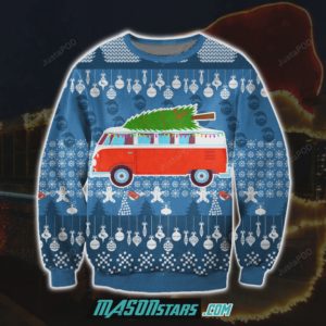 Truck carrying Christmas Tree Christmas Ugly Sweater