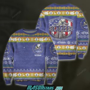 Us Navy Seabees Veteran Christmas Ugly Sweater