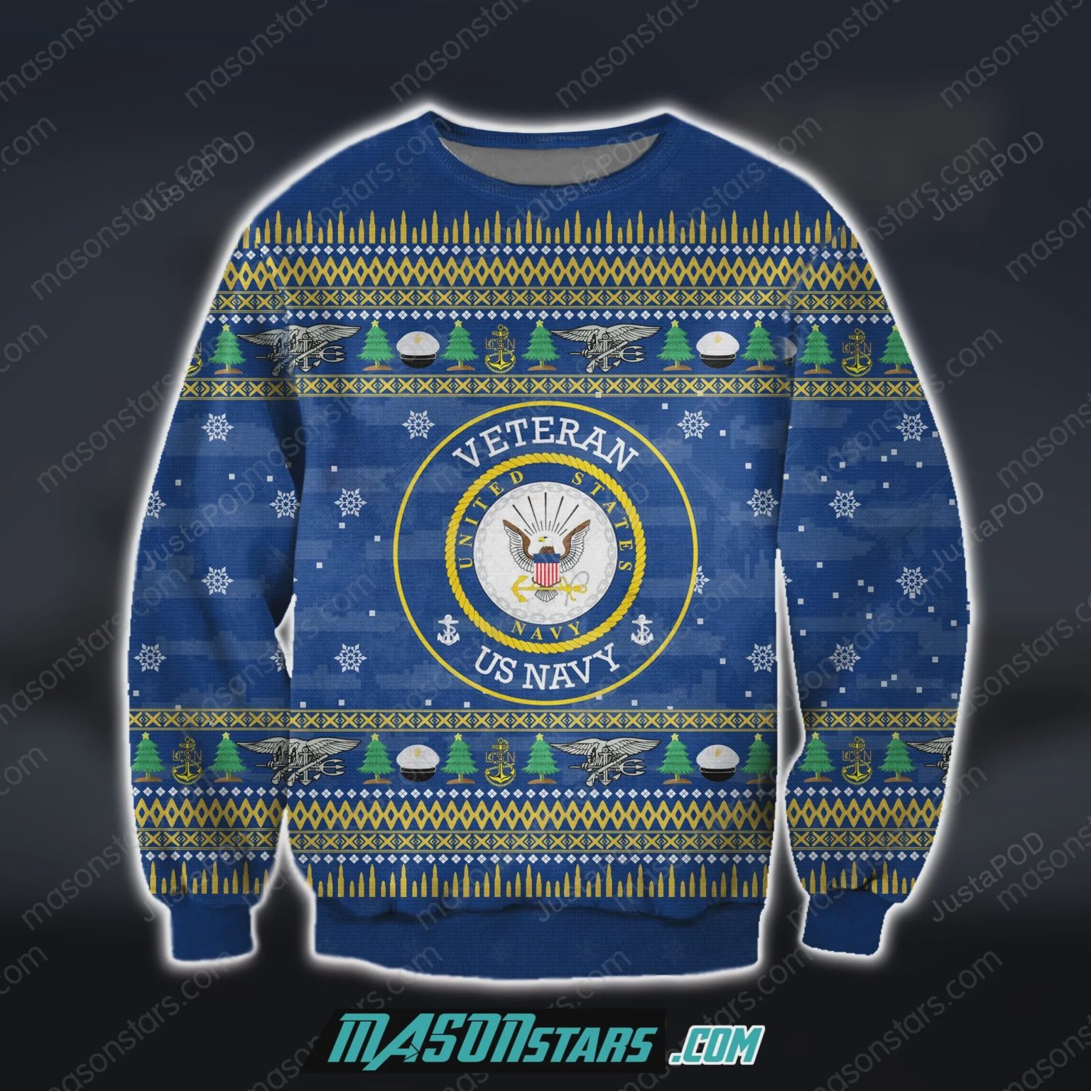 Us Navy Veteran Christmas Ugly Sweater REVER LAVIE