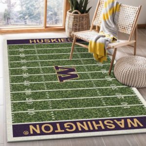 Washington Huskies Team Home Field NFL Living Room Carpet Rug Home Decor