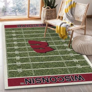 Wisconsin Badgers Team Home Field NFL Living Room Carpet Rug Home Decor