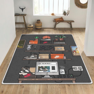Working Space Pattern Sneaker Rug Home Decor