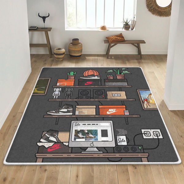 Working Space Pattern Sneaker Rug Home Decor