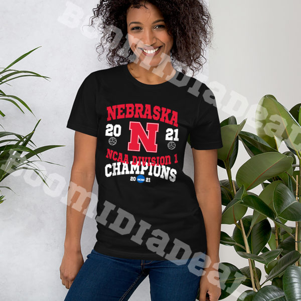 2021 Champions Nebraska Volleyball NCAA Division 1 Womens Volleyball T-Shirt