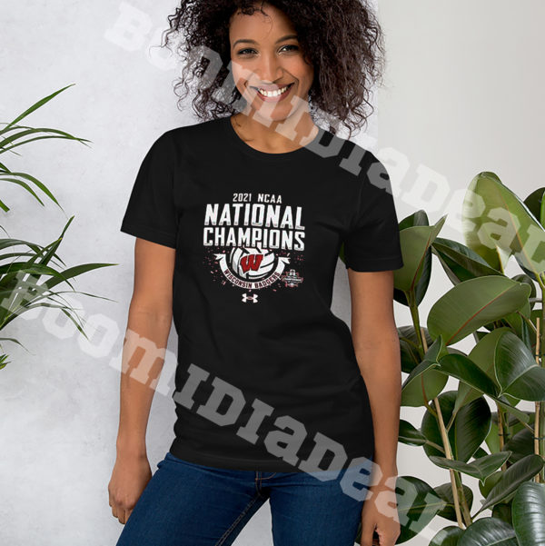 2021 NCAA National Champions Wisconsin Badgers Womens Volleyball T-Shirt