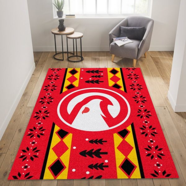 Atlanta Hawks Christmas NBA Living Room Carpet Rug Home Decor