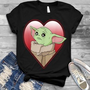 Baby Yoda Star Wars Valentine Heart Portrait Unisex T-shirt