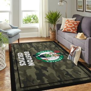 Boston Celtics Camouflage NBA Living Room Carpet Rug Home Decor
