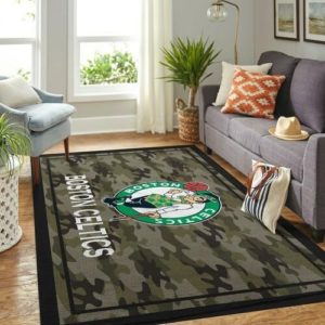 Boston Celtics Camouflage NBA Rug Home Decor