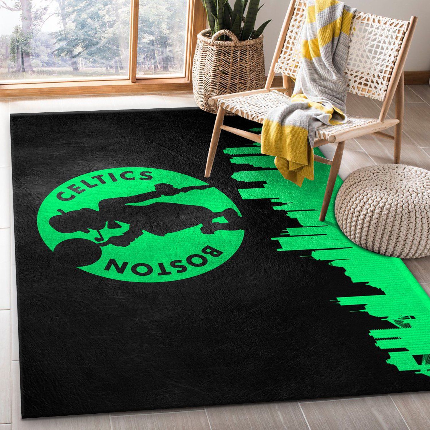 Boston Celtics Skyline Skyline NBA Rug Home Decor Boston Celtics Skyline Skyline NBA Rug Home Decor