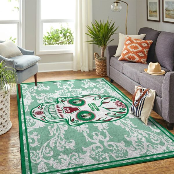 Boston Celtics Team Logo Skull Flower Style Nice Gift NBA Rug Home Decor