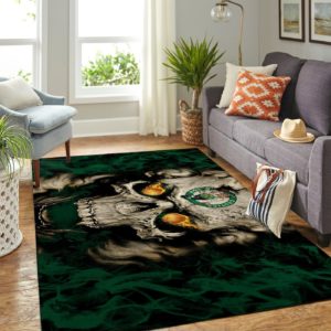 Boston Celtics Team Logo Skull Style Nice Gift NBA Living Room Carpet Rug Home Decor