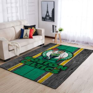 Boston Celtics Team Logo Wooden Style Nice Gift NBA Rug Home Decor