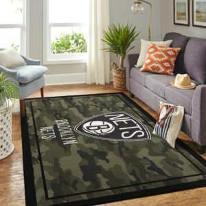 Brooklyn Nets Camouflage NBA Living Room Carpet Rug Home Decor
