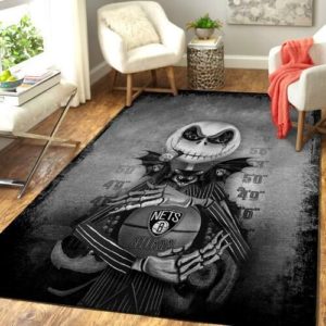 Brooklyn Nets Jack Skellington Basketball NBA Living Room Carpet Rug Home Decor