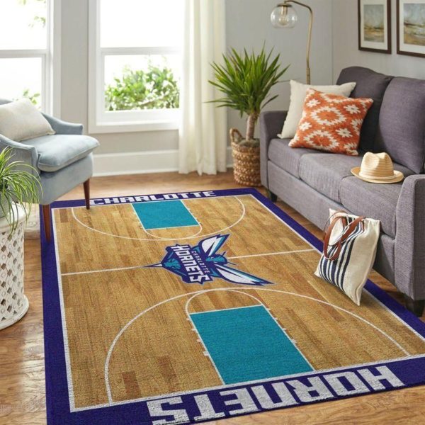 Charlotte Hornets Stadium NBA Rug Home Decor