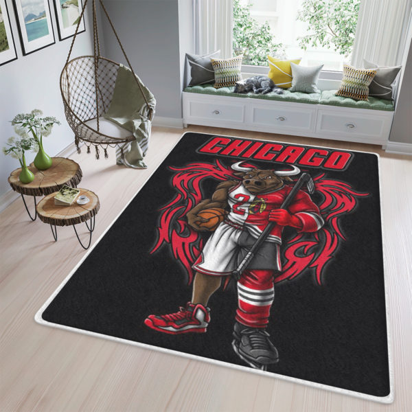 Chicago Bulls Basketball X Chicago Bulls Hockey Gifts Rug Home Decor